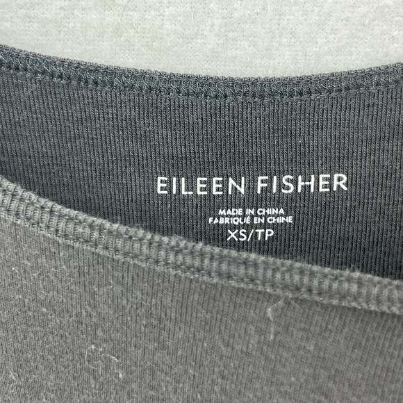 EILEEN FISHER Tank Top XS Organic Cotton Ribbed Jersey Tunic Cami Slim Gray - Picture 5 of 12